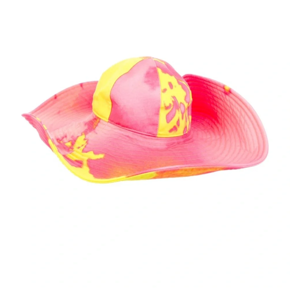 MSGM Vibrant Pink and Yellow Floral Hat - Picture 2 of 3